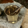 Exclusive Artisan Brass Havan saffron crashed Fine Craftsmanship Detail