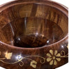 Luxury Brass Inlaid Wooden Pedestal Sugar Bowl Premium Design Showcase