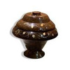 Exclusive Brass Inlaid Wooden Pedestal Sugar Bowl Fine Craftsmanship Detail