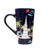 A professional product presentation of the exclusive Dubai landmark black ceramic mug from a premier UAE shop.