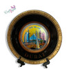 authentic 15 cm miniature Dubai collectible ceramic plate featuring hand-painted style traditional patterns and iconic regional landmarks.