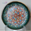 Premium 25 cm artisan Levant luster hand-painted ceramic plate showing traditional Turkish patterns for luxury home decor.