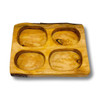 Luxury Wooden serving tray , 4 section serving plate , hand carved nuts serving tray 25x17 cm Showcase - Craftihouse Dubai