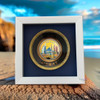 Artisan Gold Plated Ceramic Plate Boutique Fridge Magnet Authentic Middle Eastern Art Professional Product Shot