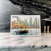Artisan Downtown Nightscape Postcard Burj Handcrafted Fridge Memento Traditional Home Decor Professional Product Shot