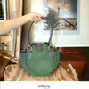 Luxury Green Crochet Handbag with Leather Handles Showcase - Craftihouse Dubai