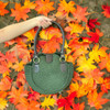 Artisan Green Crochet Handbag with Leather Handles Unique Product View