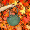 Premium Green Crochet Handbag with Leather Handles High-Quality Design