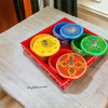Nuts Serving Tray , Hand painted color full set of 4 bowls and tray , New home gift , Masal Serving bowls , Candy bowl set 