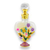 Premium Alhadiya Al-Oud: Exquisite 15 ML Arabian Perfume Oil in Charming Embossed Flower Bottle Handcrafted Detail View