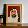 H.h Sheikh Zayed Portrait - Majestic Original Acrylic Painting (45x60 Cm) - Timeless Tribute To Visionary Leader | Premium Handcrafted Gift & Cultural Souvenir - Luxury Handcrafted Souvenir Craftihouse Dubai