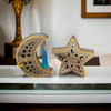 Exclusive Celestial Wooden Box Set: Star and Moon Crescent Shaped Heritage Collection Detail