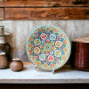 Premium Wall Decor Hand-Decorated 25 Cm Ceramic Plate: 'Minakari' Art With Geometric-Floral Relief Design High-Quality Souvenir