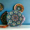 Exclusive Hand-Painted Earthenware Plate: Stunning 15cm Ceramic Table Decor and Enameled Food Safe Dish Heritage Collection Detail