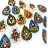 Artisanal Charm 12 Pcs Assorted Pattern Tear Drop Hand Painted Clay 4x3 Cm Kitchen Decor Delight Emb - Luxury Handcrafted Art Craftihouse Dubai