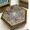 Artisan Hand Painted Khatamkari Hexagon Box , Jewelry Box , Gift Box , 1 Piece Assorted Pattern Wooden Storage Box Professional Product View