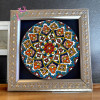 Premium Exquisite Minakari Ceramic Plate with Frame Artisan Detail View