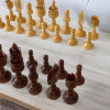 Premium wood carved chess pieces set, high-quality handmade wooden chessmen featuring intricate artisanal detailing