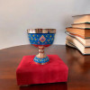 Luxury Artisan Enamel Pedestal Bowl Hand Artisan Detail View