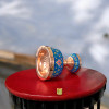 Handcrafted Artisan Enamel Pedestal Bowl Hand for Home and Gift