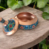 Handcrafted Artisan Handpainted Copper Enamel Bowl for Home and Gift