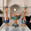 Luxury Artisan Enamel Pedestal Bowl & Artisan Detail View