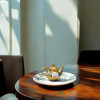 Luxury Mini Teapot Brewing Saffron Artisan Detail View
