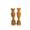 Luxury Handmade Wooden Flower Pots/Vases Set of 2 Artisan Detail View