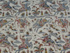 Detailed view of the natural dyes and precise block printing techniques used to create this exquisite Polo scene Ghalamkari piece.