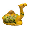 Hand-painted Sitting Camel Paper Mache | Authentic Leather Camel Sculpture | Luxury Heritage Decor - Luxury Handcrafted Art Craftihouse Dubai