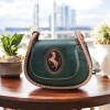 Handcrafted Luxury Green & Brown Natural Leather Handbag for Home and Gift