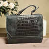 High Quality Handmade Leather & Wood Bag with Sunflower Carving Professional Photography