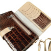 Handcrafted Handmade Brown & Beige Natural Leather Crossbody Wallet for Home and Gift