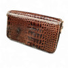 High Quality Handmade Brown & Beige Natural Leather Crossbody Wallet Professional Photography
