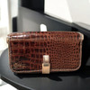 Luxury Handmade Brown & Beige Natural Leather Crossbody Wallet Artisan Detail View