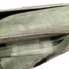 Luxury Handmade Red & Green Natural Leather Crossbody Wallet Artisan Detail View