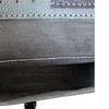 Luxury Black & Grey Natural Leather Crossbody Wallet Artisan Detail View