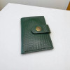 Luxury Handmade Green Crocodile-Embossed Leather Wallet Artisan Detail View