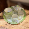 Hand Painted  Green Floral Hand Painted Tea Serving Set – Luxury Handcrafted Gift