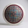 A stunning 45 cm round silk machine-made carpet, perfect for use as an elegant table mat or decorative home accent piece.