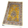 Floral Silk Carpet – 115x75 Cm Yellow Pattern Luxury Centerpiece For Living Room Or Bedroom | Authentic Soft Sajadah | Elegant Muslim Prayer Rug - Luxury Handcrafted Art Craftihouse Dubai