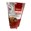 premium 500g package, highlighting the velvety chocolate layer, the fine crispy biscuit crumble coating, and the whole roasted almond interior.