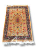 Red Rose & Floral Pattern Silk Carpet – Machine Made Decorative Rug 150x100 Cm | Hand-finished Religious Mat | Sacred Home Heritage - Luxury Handcrafted Art Craftihouse Dubai