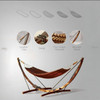 – Contemporary Slatted Wood Swing Bed With Frame | Luxury Designer Wooden Hammock | Modern Outdoor Lounger - Luxury Handcrafted Art Craftihouse Dubai