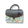 Artistic hand painted handbag natural leather