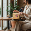 Exclusive Handmade Wooden Clutch Bag with Rose Embroidery Heritage Collection View