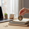 Luxury Handmade Metal Penguin Keychain Inlaid With Artisan Detail Shot