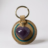 Luxury Handmade Leather Keychain With Heart-shaped Amytis Artisan Detail Shot