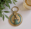 leather and stone key ring