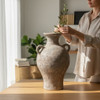 Premium Large Rustic Clay Vase Handles Handcrafted Craftsmanship